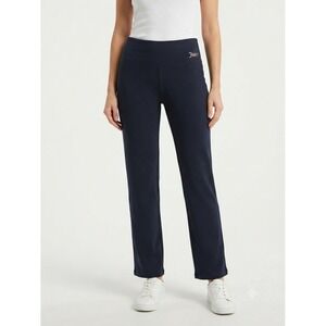 Juicy Couture Sport Straight Leg Yoga Pants Logo High Rise Navy Blue Small